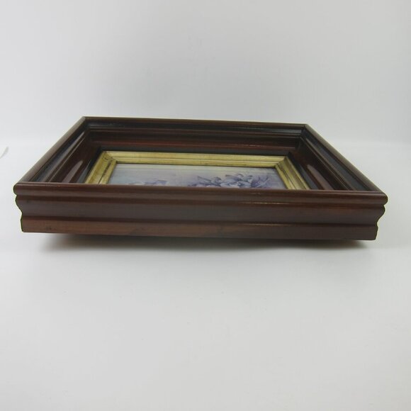 Antique Victorian Deep Picture Frame Wood Gilt Vintage Sonie Ames Flower Print - Picture 9 of 15